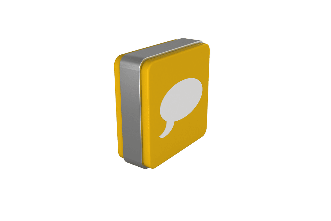 Yellow 3D Computer Icon with Speech Bubble on Transparent Background - Download Free Stock Images Pikwizard.com