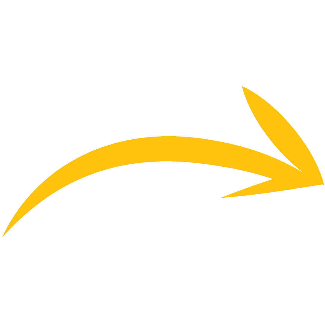 Yellow Curved Arrow on Transparent Background Illustration