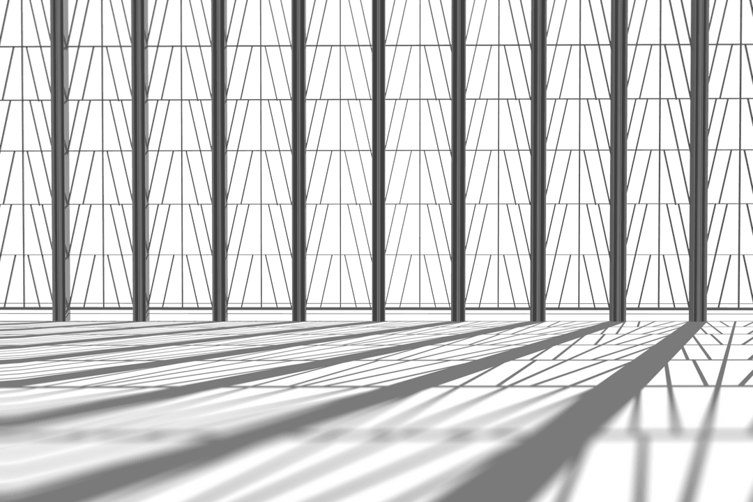 Transparent Geometric Shadows from Railings on Floor