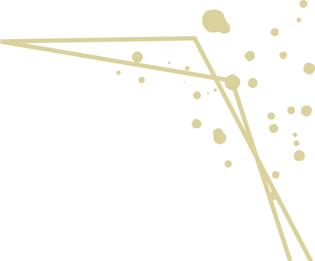 Abstract Yellow Geometric Lines and Dots on Transparent Background