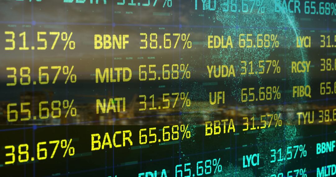 Financial Dashboard with Stock Ticker and Digital Analytics Interface