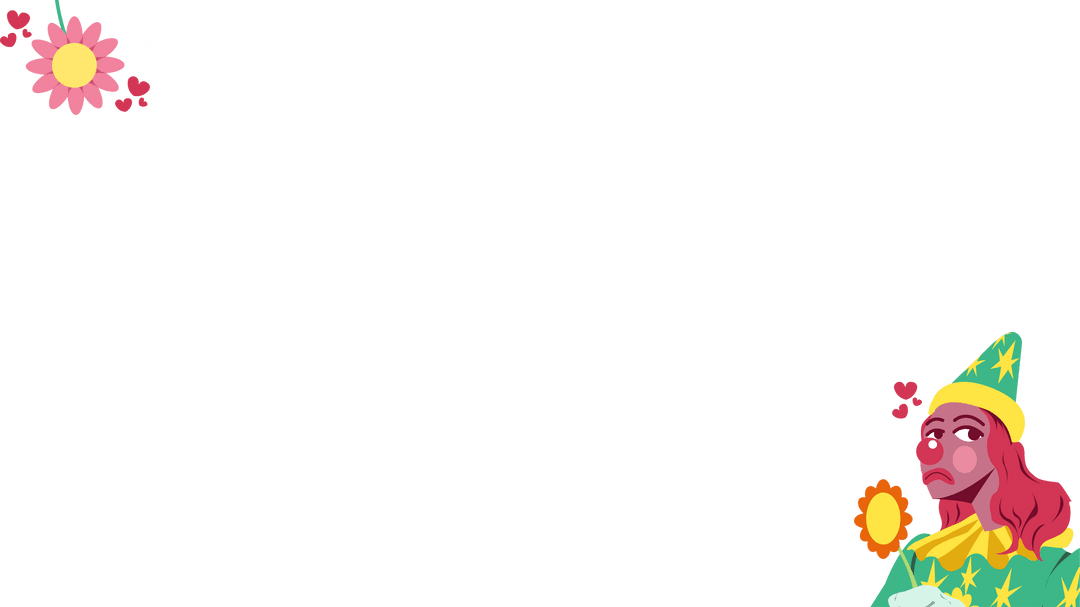 Transparent Wizard Clown With Sun Mirror and Floral Accents