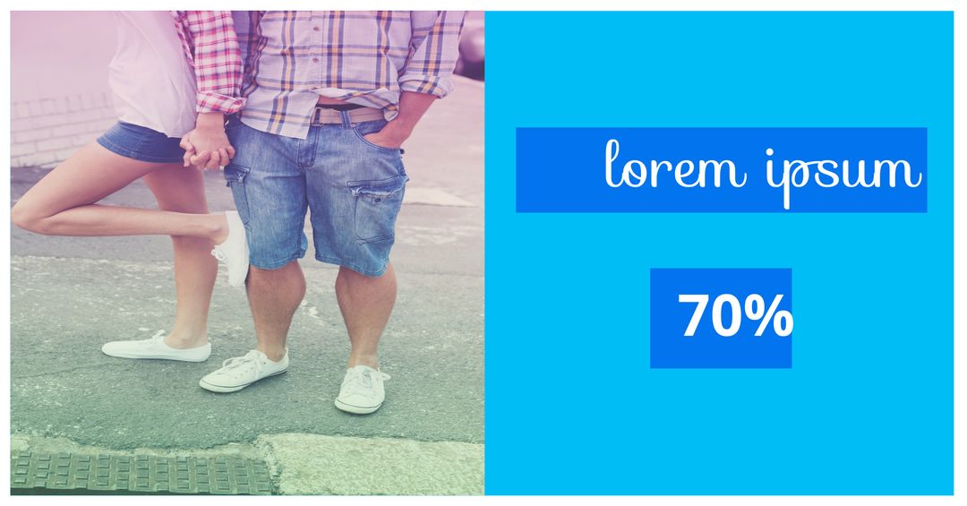 Couple Holding Hands Promoting a Summer Sale