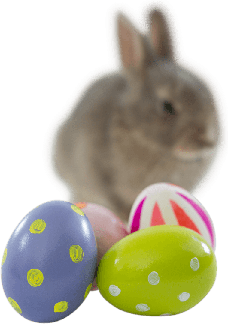 Transparent Easter Eggs with Bunny Cutout Design