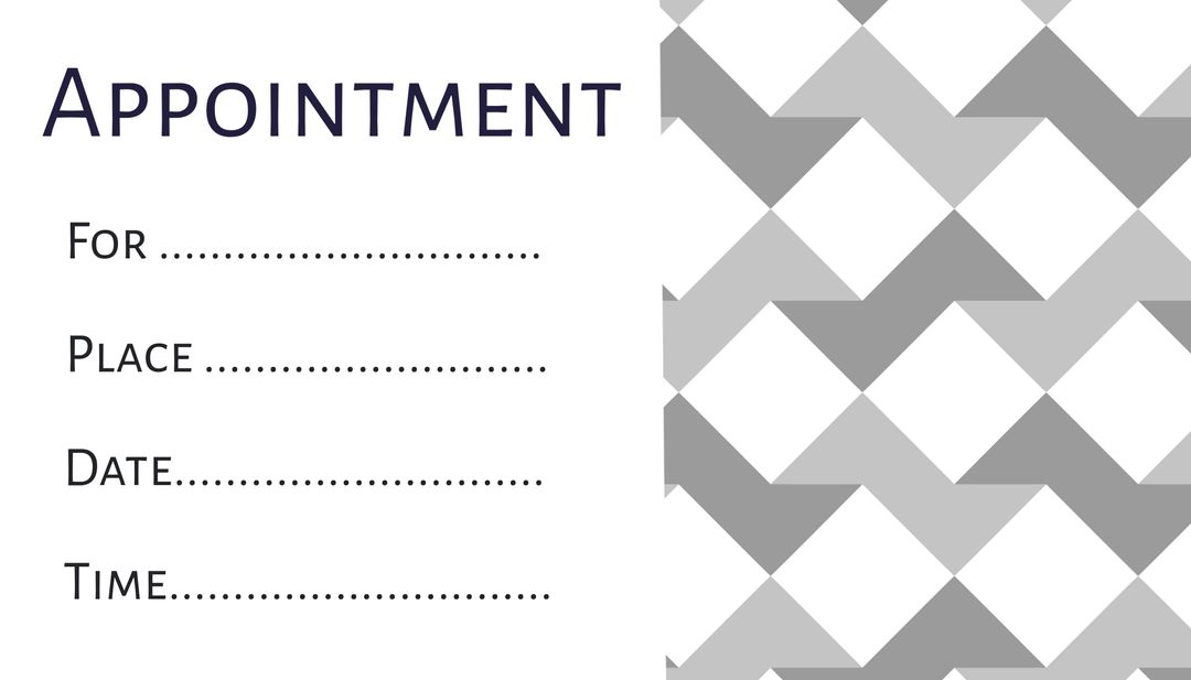 Clean Geometric Appointment Card Template for Organized Scheduling - Download Free Stock Templates Pikwizard.com