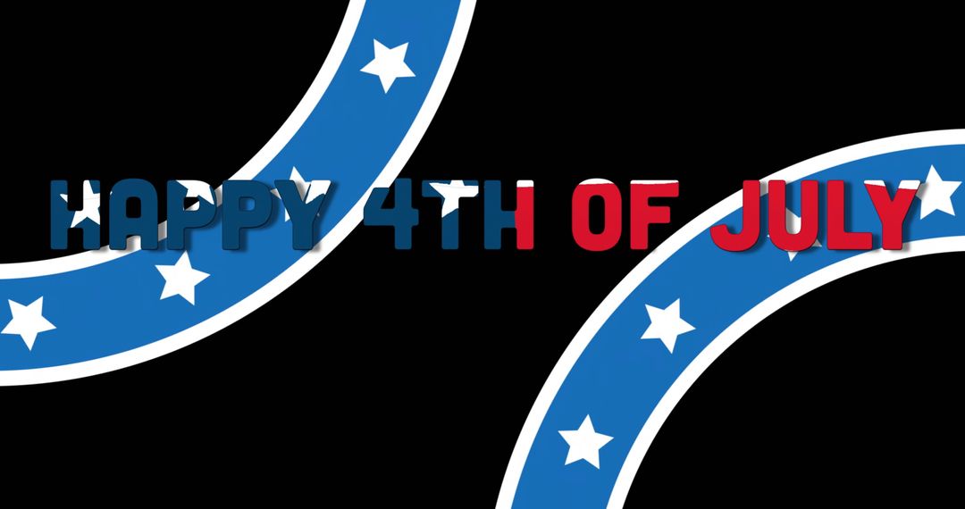 4th of July Celebration Text Design with Stars and Stripes