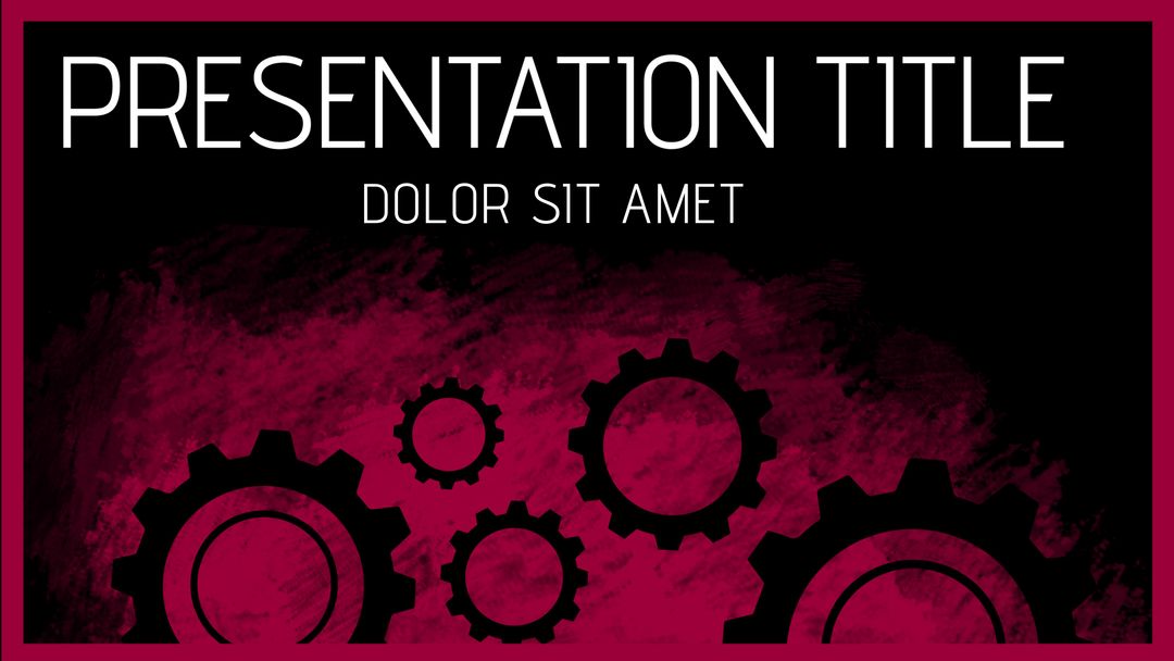 Industrial Presentation Template with Cogwheel Graphics