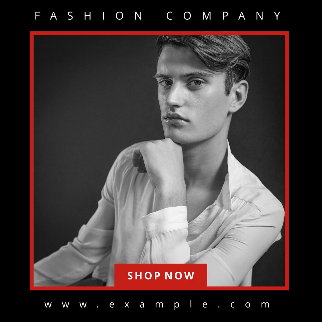 Sophisticated Male Model in Elegant White Shirt for Fashion Promotion - Download Free Stock Templates Pikwizard.com