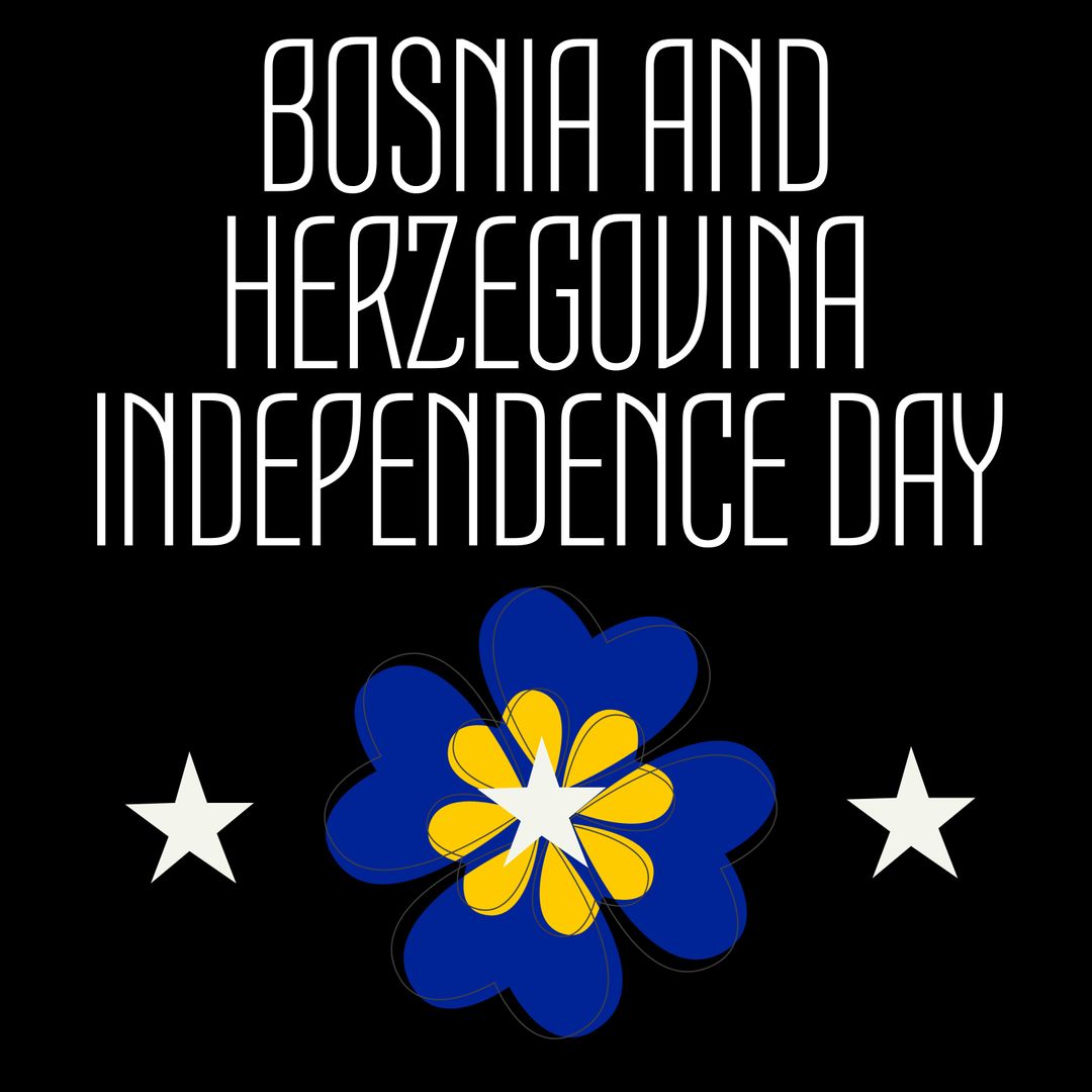 Bosnia and Herzegovina Independence Day Symbol with Stylized Flower