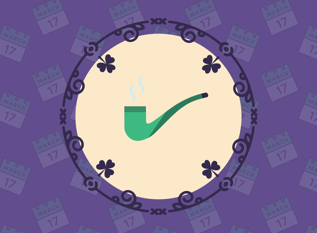 St. Patrick's Day Pipe Illustration on Transparent Background