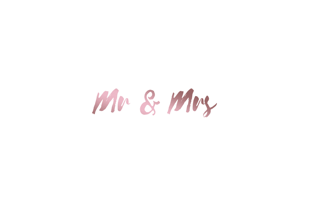 Transparent Mr and Mrs in Elegant Calligraphy