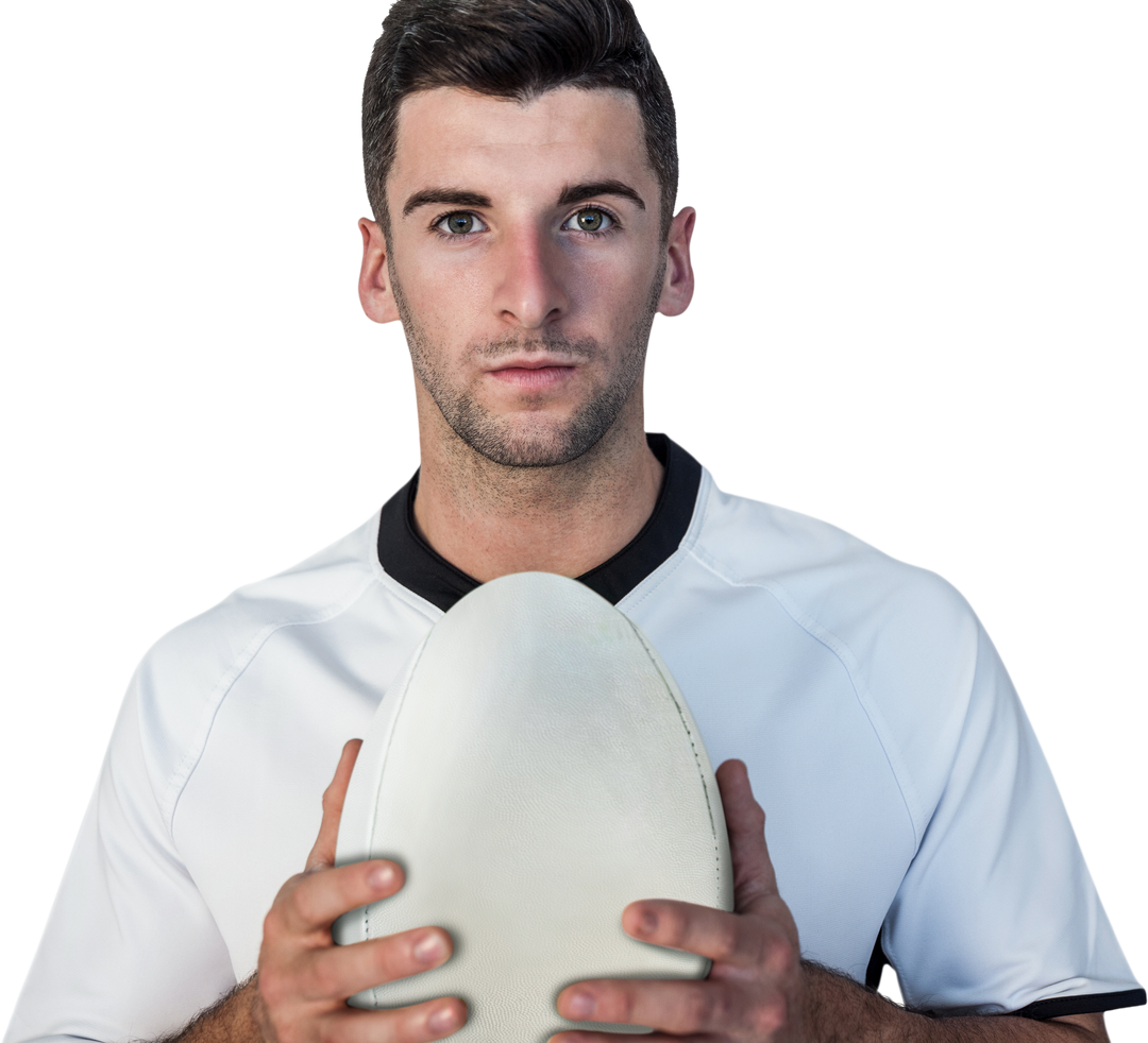 Serious Rugby Player Holding Ball Isolated Transparent Background - Download Free Stock Images Pikwizard.com