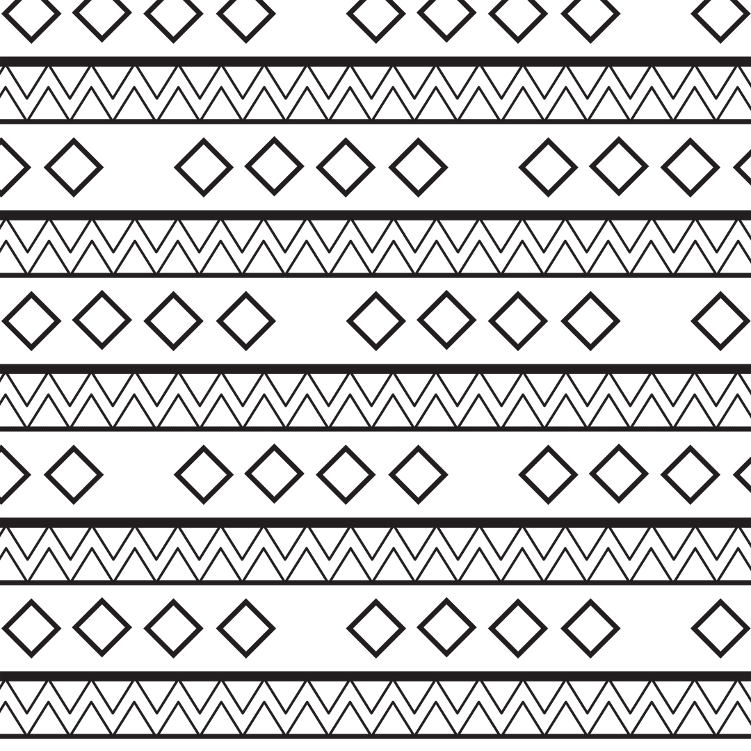 Geometric Tribal Pattern on Transparent Background Design
