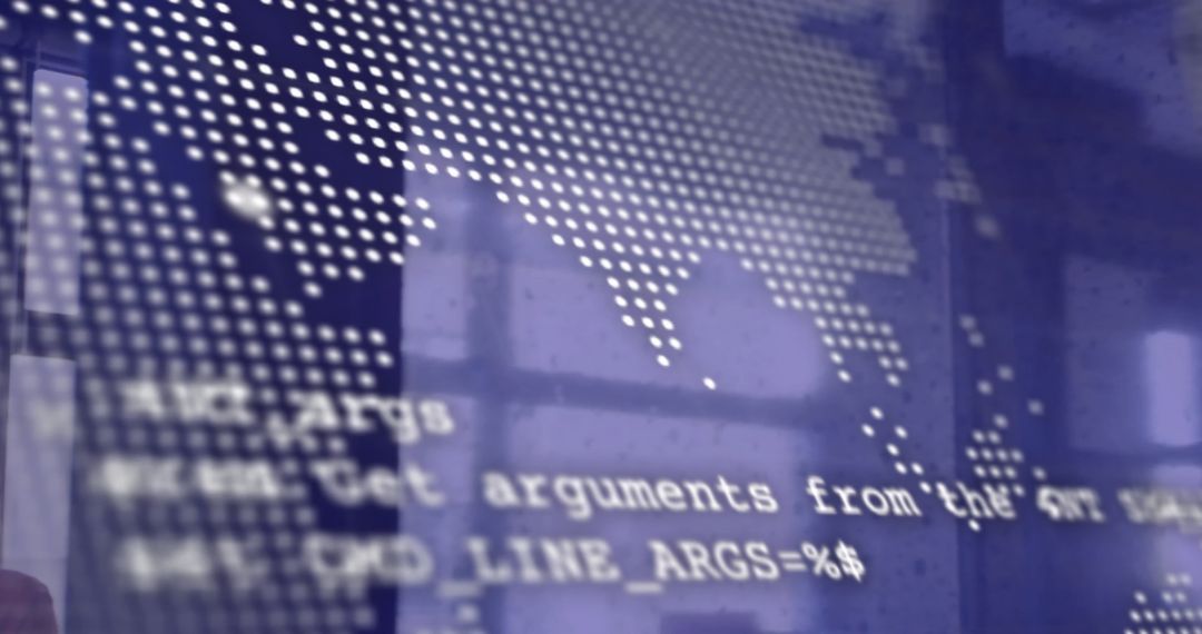 Global Finance Concept with Coding Overlay in Modern Office