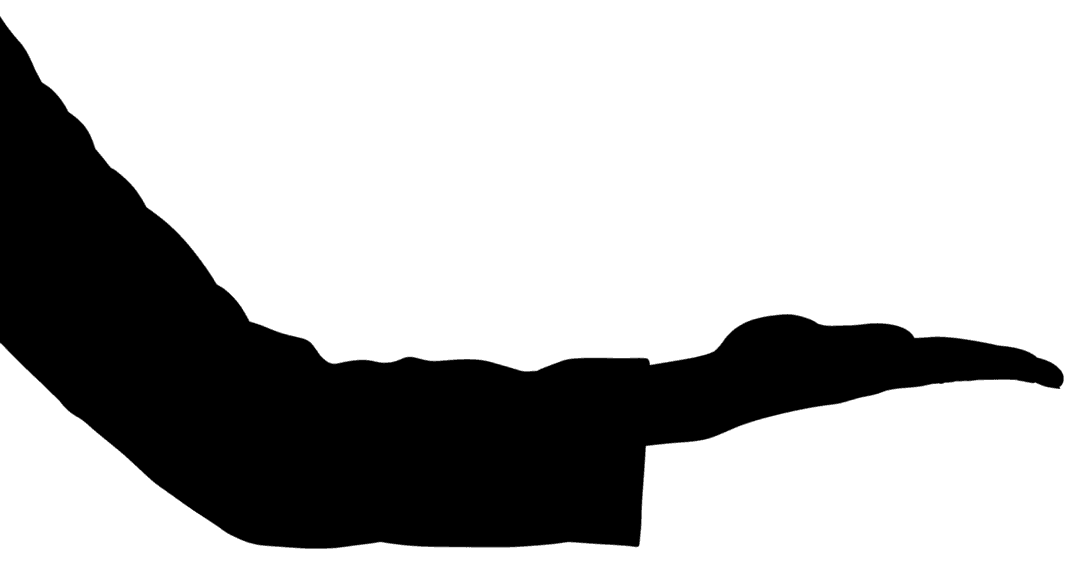 Silhouette of Open Hand Gesture on Transparent Background