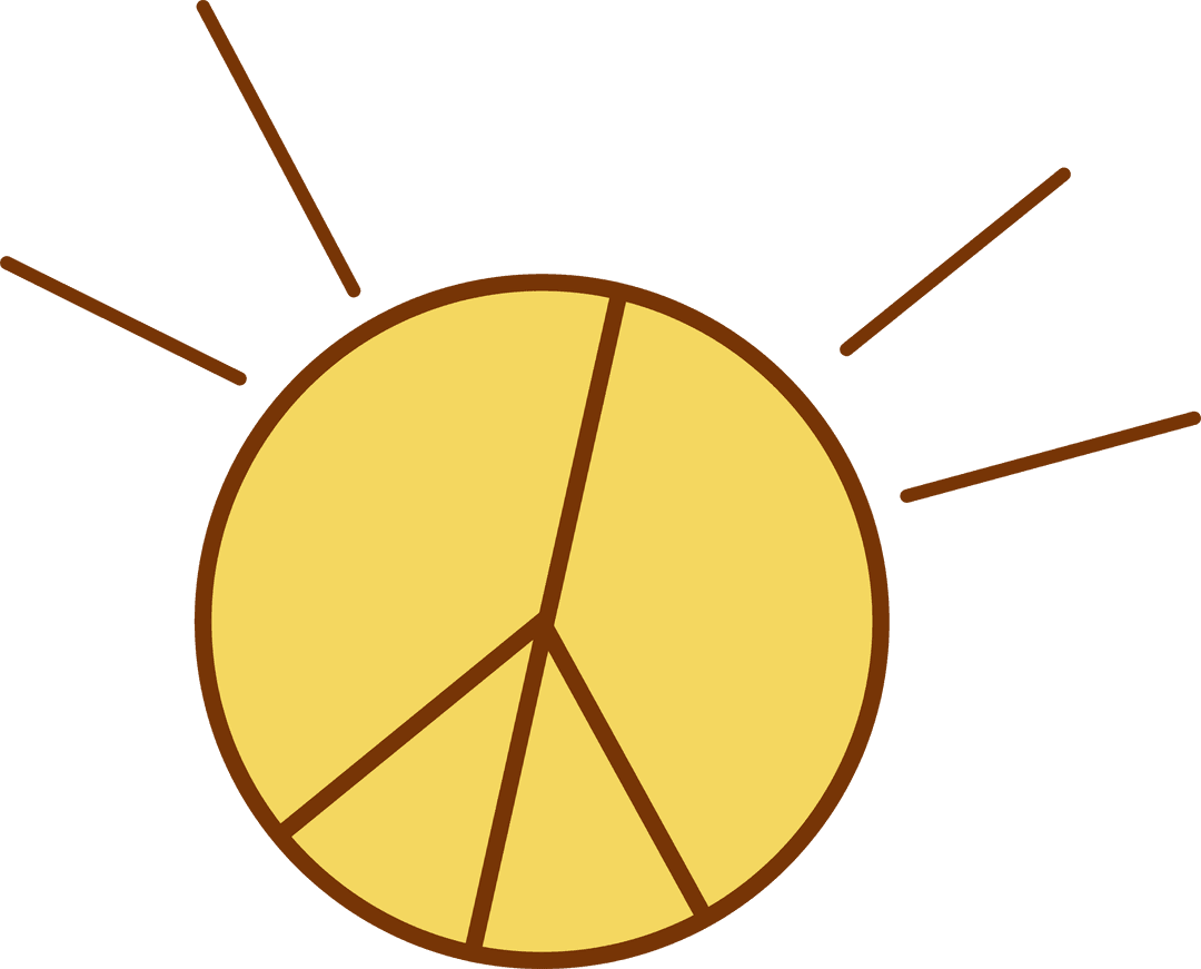 Stylized Sun-Like Pie Chart on Transparent Background