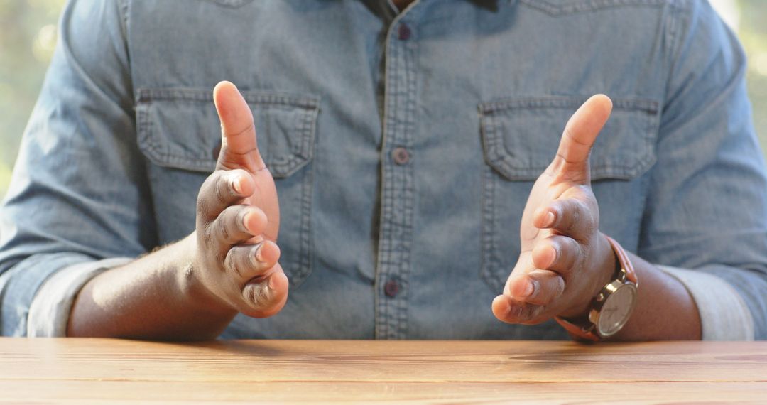 Business Professional Gesturing in Communication During Meeting