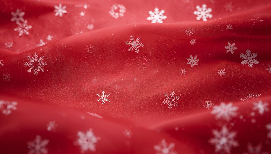 Festive Red Fabric with Snowflake Pattern for Seasonal Decor