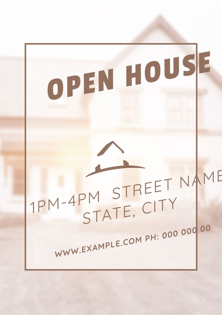 Real Estate Open House Invitation with Blurred Background