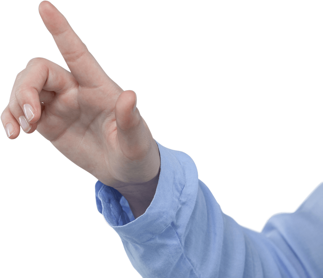 Businesswoman Hand Interacting on Transparent Surface