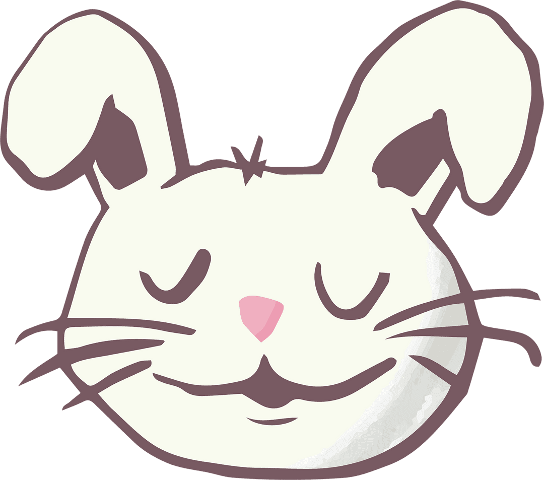 Beige Bunny Illustration on Transparent Background for Easter