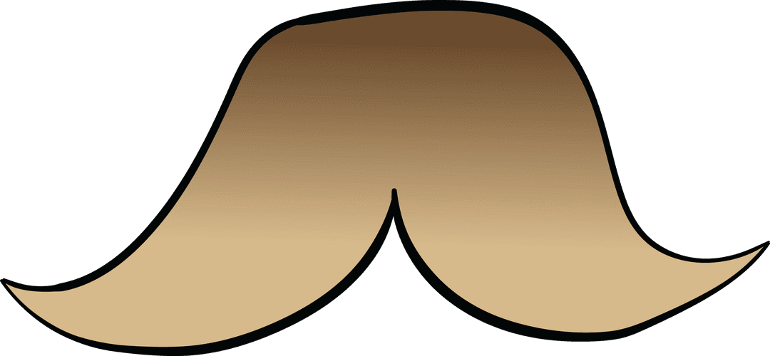 Brown Moustache Icon on Transparent Background Vector Art