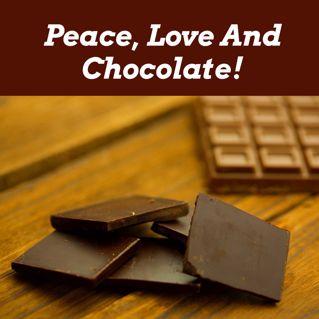 Tempting Chocolate Slices With Text Accent on Wooden Surface - Download Free Stock Templates Pikwizard.com