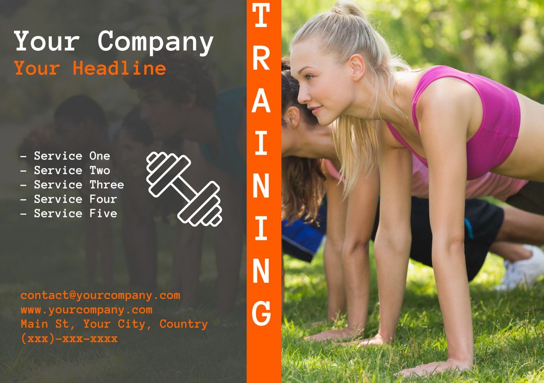 Energetic Group Fitness Training in Outdoor Setting