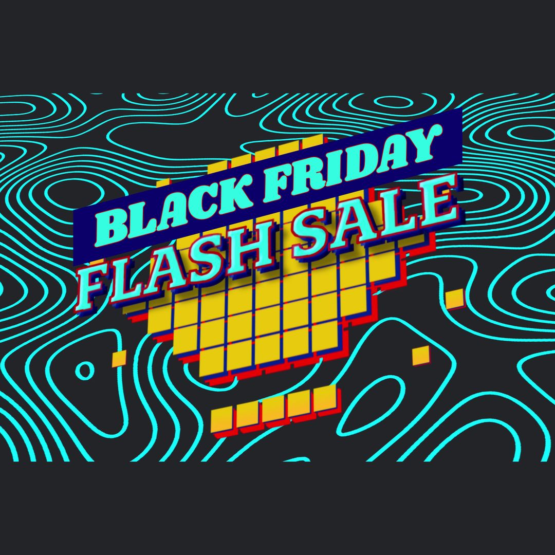 Black Friday Flash Sale Digital Promotion Banner with Abstract Background - Download Free Stock Templates Pikwizard.com