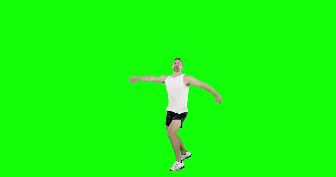 Man Exercising with Green Screen Background for Easy Editing - Free Images, Stock Photos and Pictures on Pikwizard.com