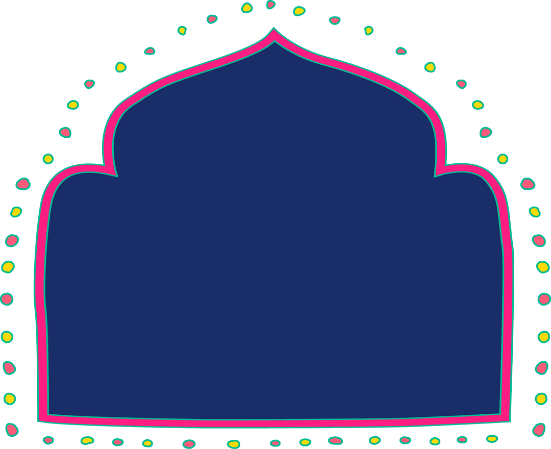 Decorative Geometric Frame with Blue Fill Casting Design