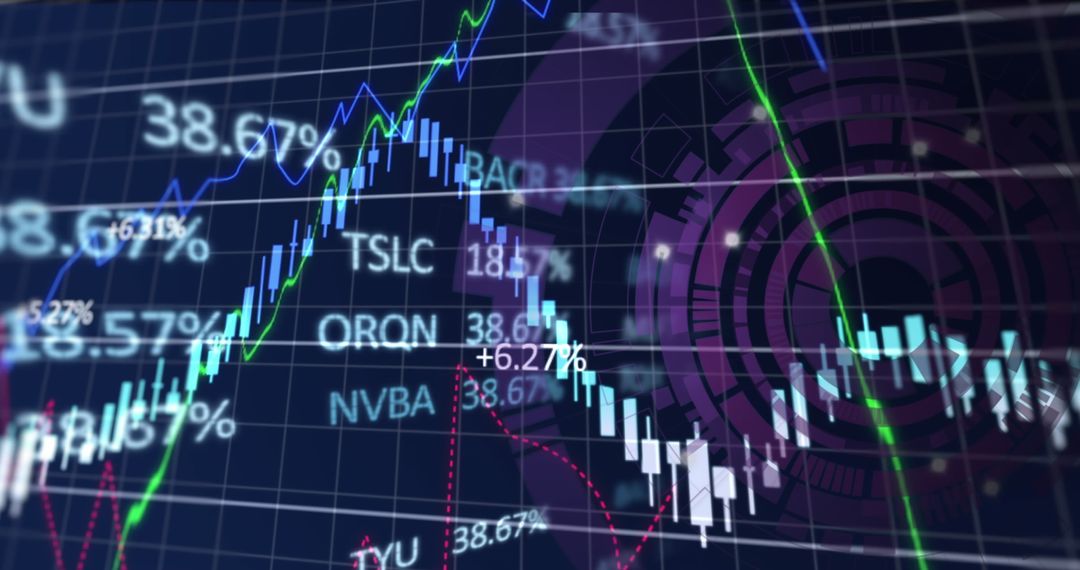 Financial Trading Dashboard with Candlestick and Line Graphs