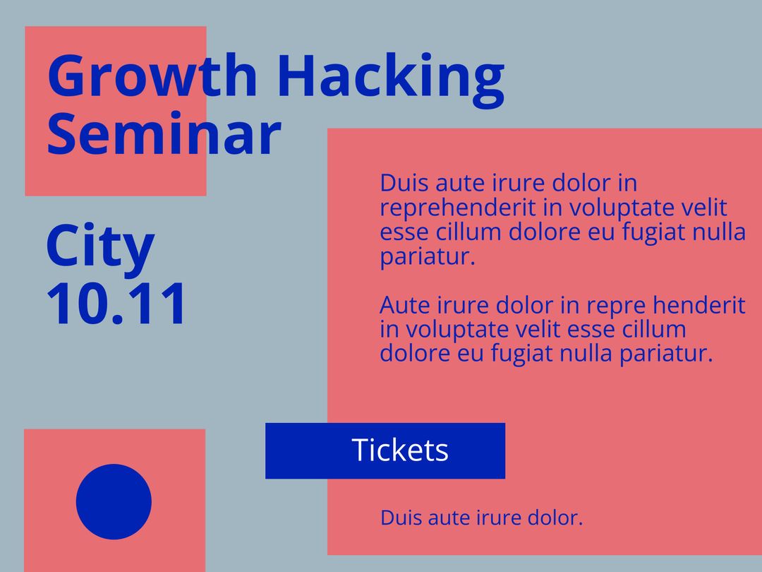 Growth Hacking Seminar Event Announcement - Download Free Stock Templates Pikwizard.com