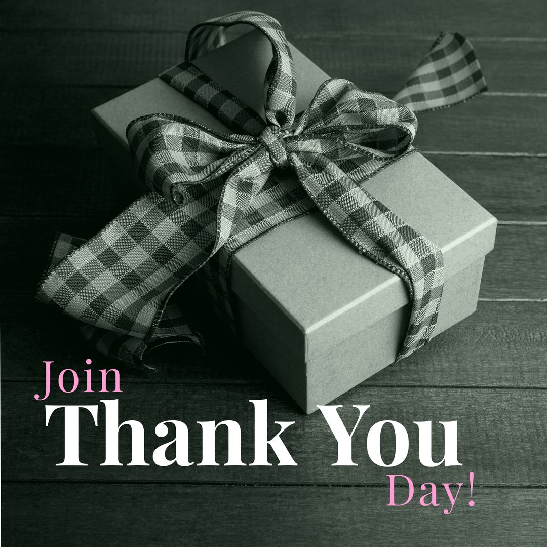 Gift Box for Thank You Day Celebration on Wooden Surface