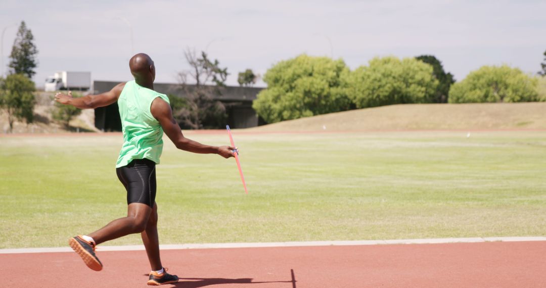 Athlete Throwing Javelin in Sports Field Training - Free Images, Stock Photos and Pictures on Pikwizard.com