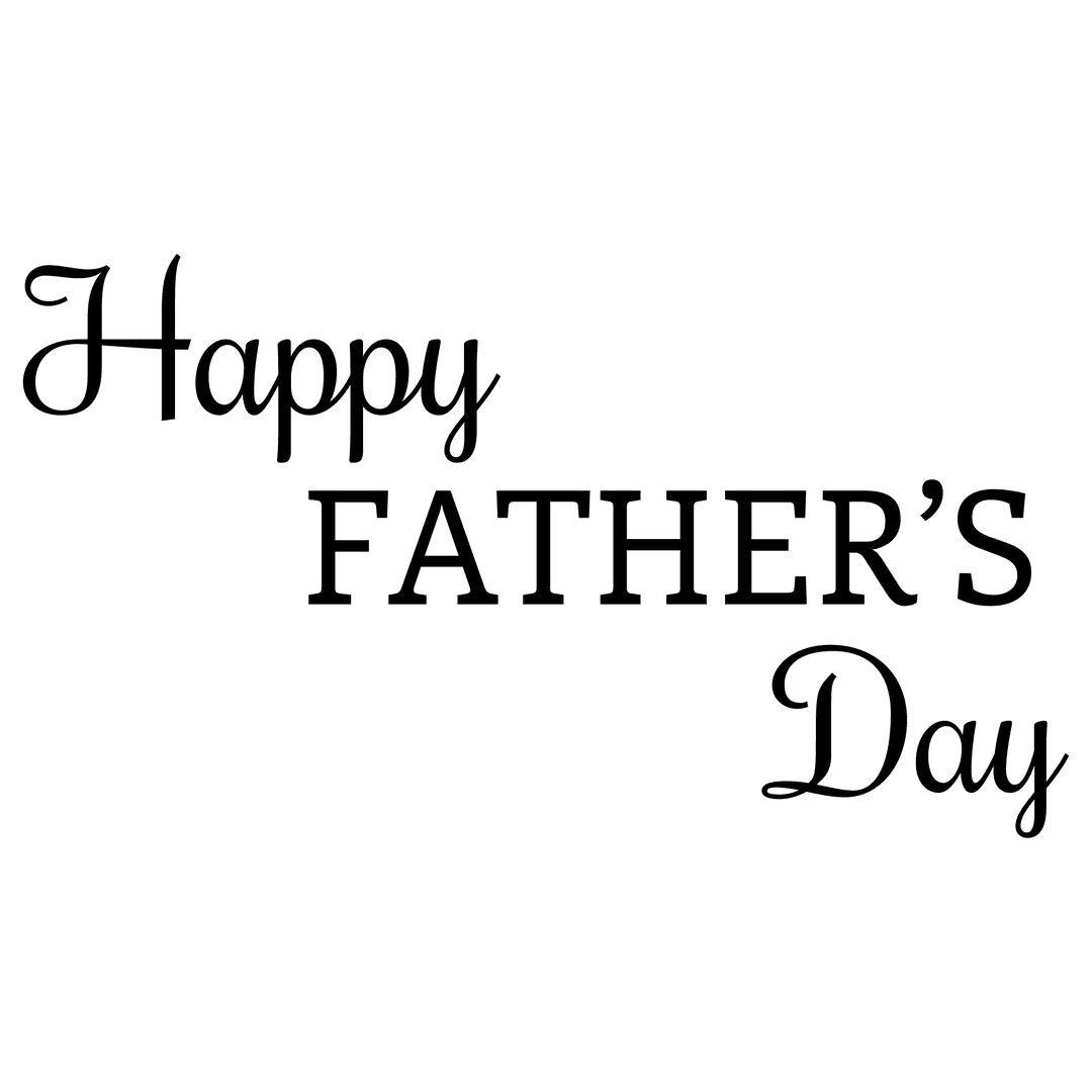 Happy Father's Day Text on Transparent Background PNG