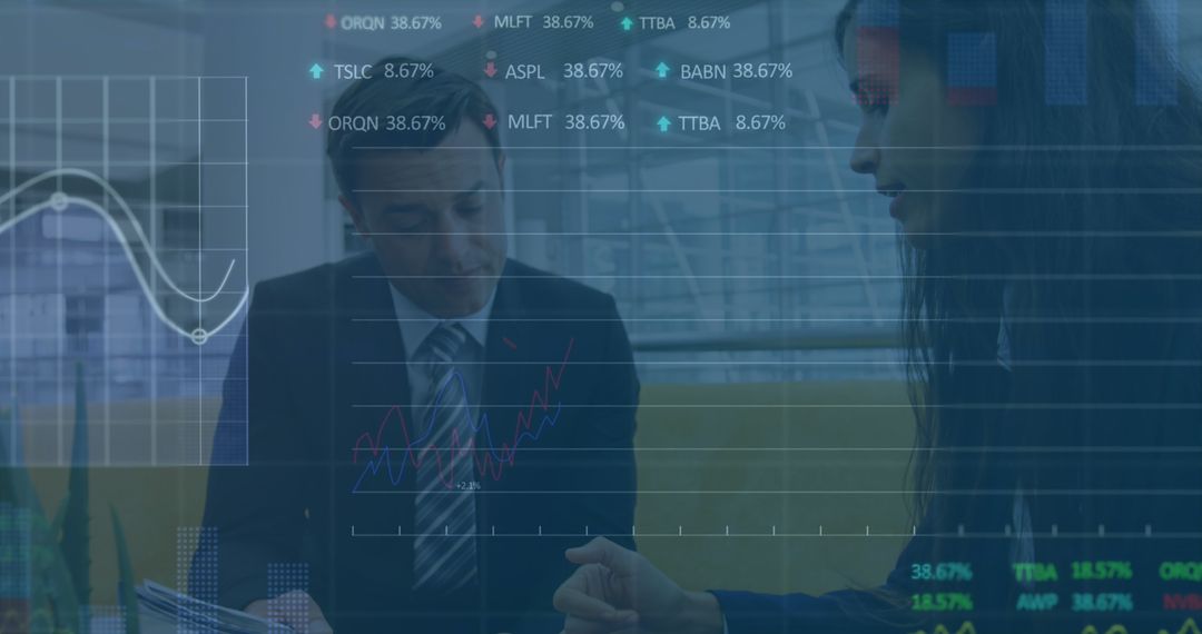 Business Team Analyzing Stock Market Data and Trends