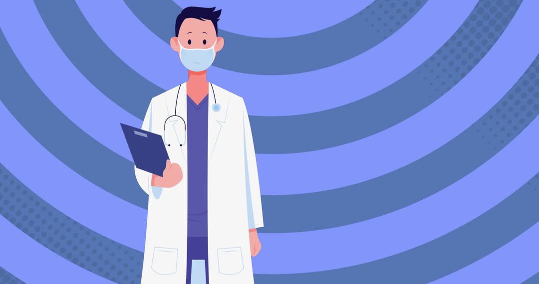 Animated Doctor Character Holding Medical Clipboard