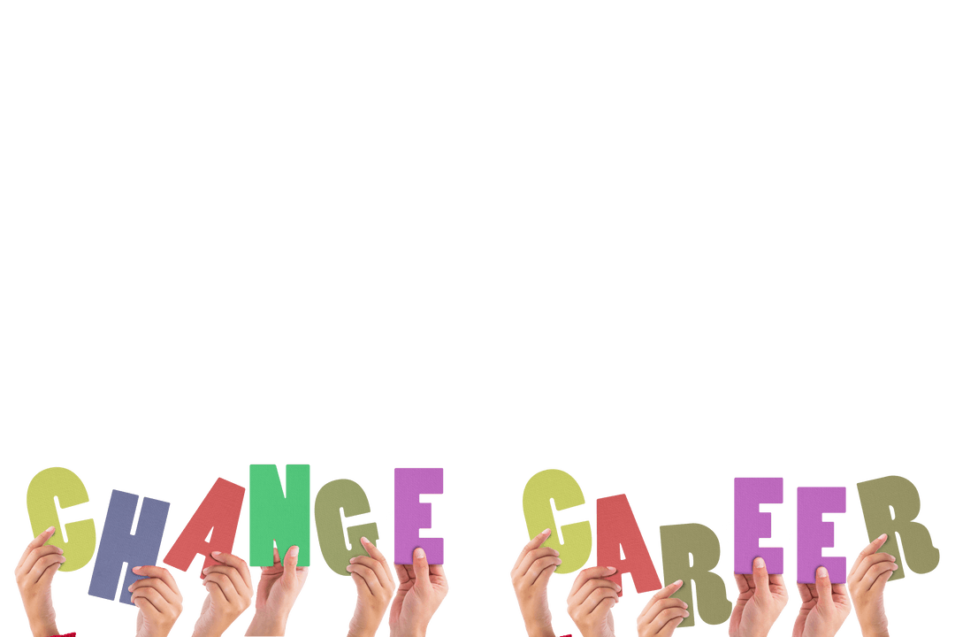 Hands Holding Transparent Words Change Career High Contrast