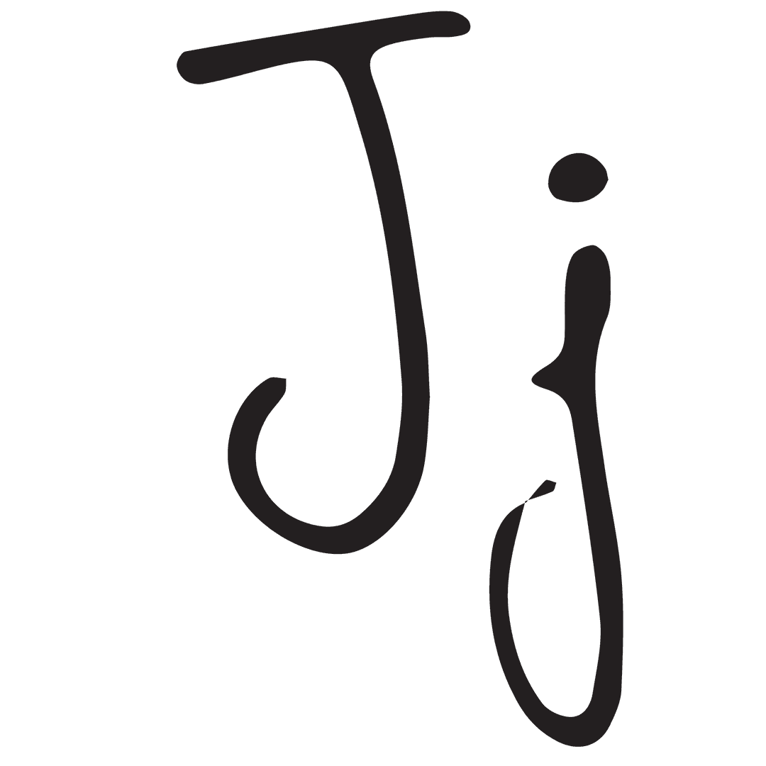 Handwritten J Initials on Transparent Background for Design Projects