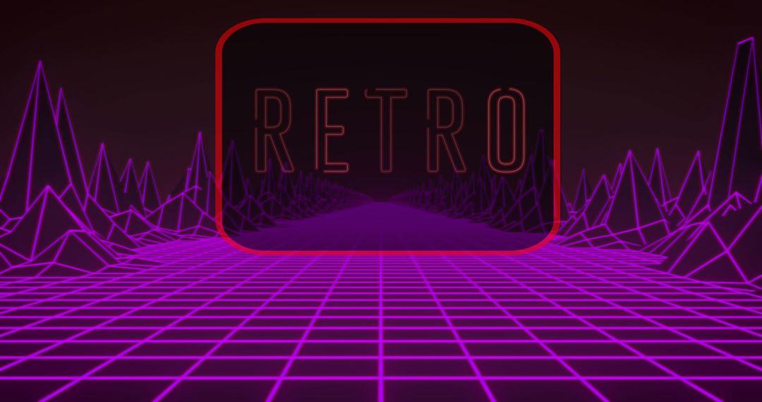 Vibrant Retro Neon Grid with Motion Text