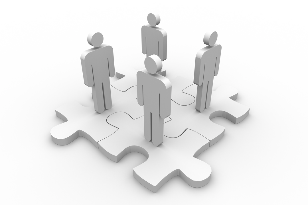 Team of Transparent Figures on White Puzzle Pieces - Download Free Stock Images Pikwizard.com