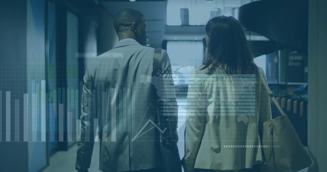 Collaborating Business Professionals Analyzing Data Graphics Overlay