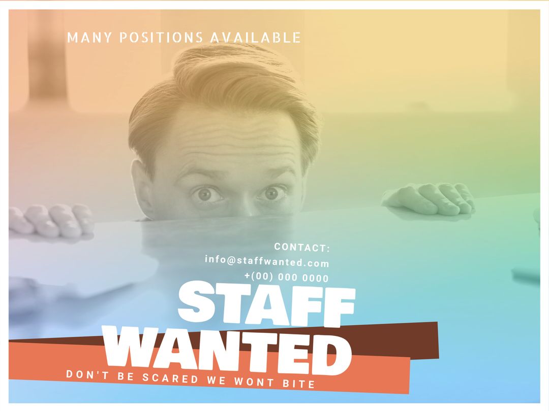 Playful Staff Wanted Job Posting with Inviting Design - Download Free Stock Templates Pikwizard.com