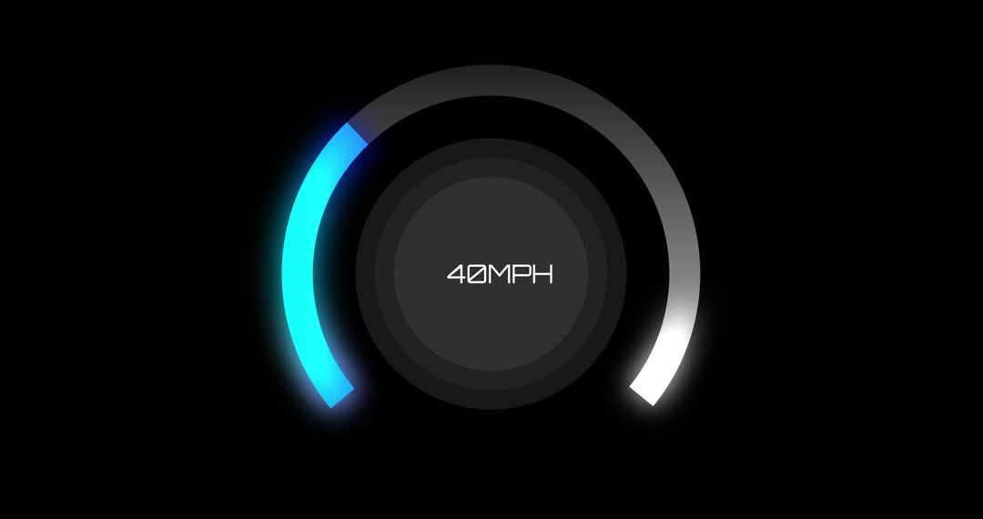 Minimalist Digital Speedometer Display on Black Background