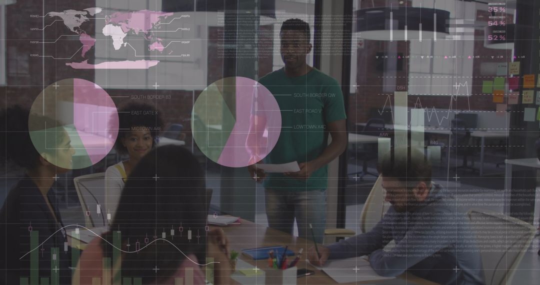 Business Team Analyzing Data with Global Logistics Insights