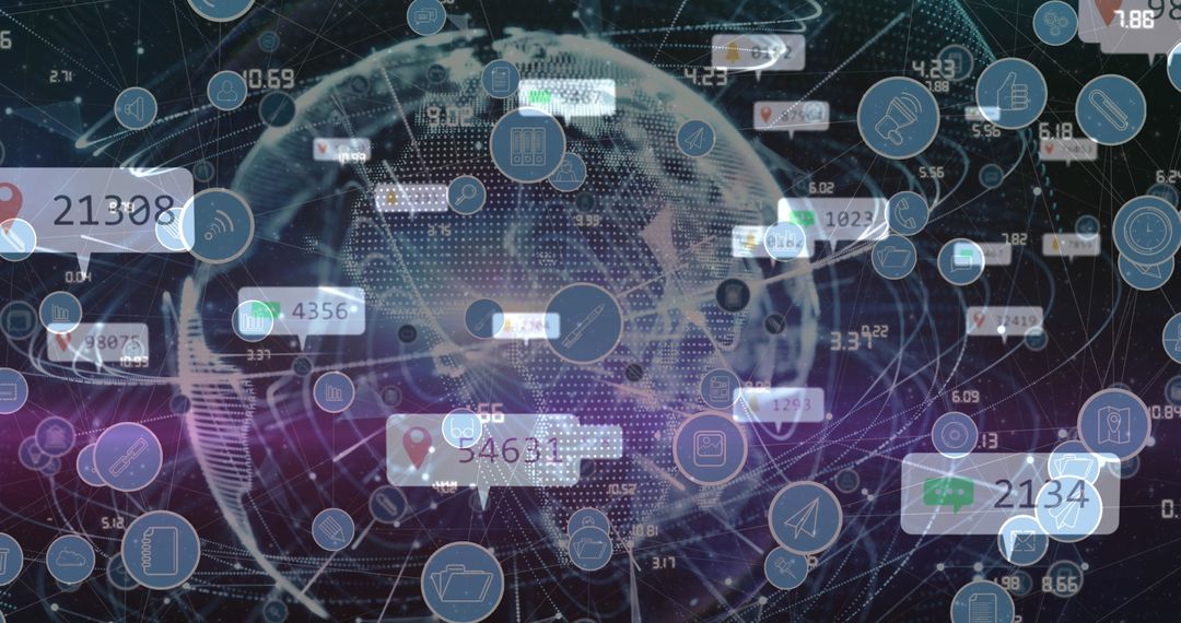 Global Connectivity with Digital Icons in Motion