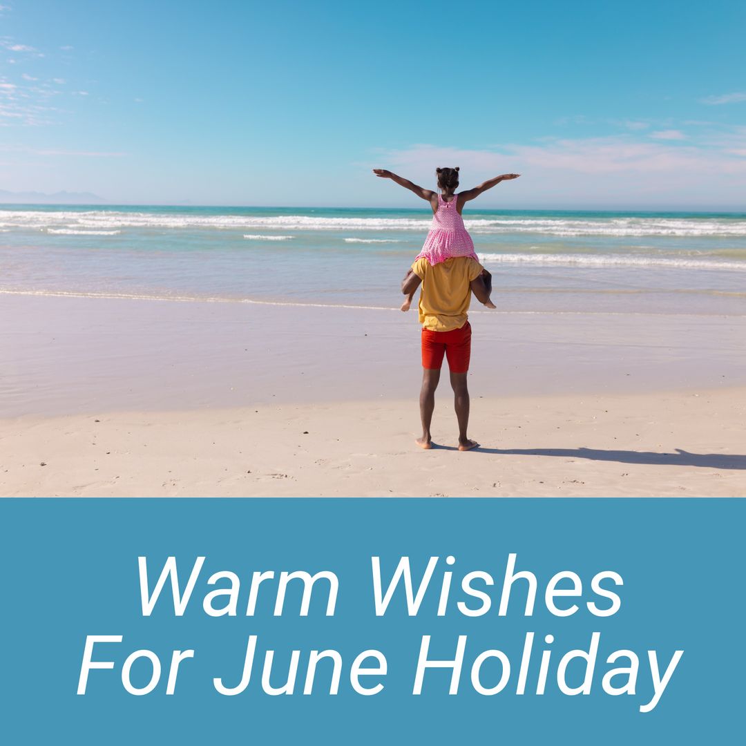 Father and Daughter Enjoying a Beach Day in June