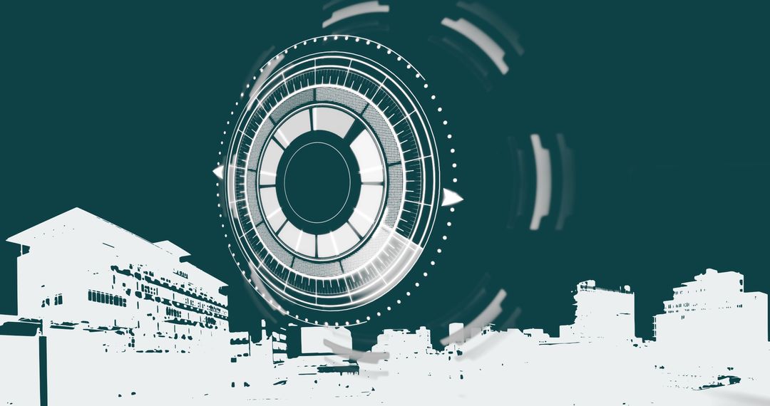 Digital Financial Data Analysis Interface Over Cityscape