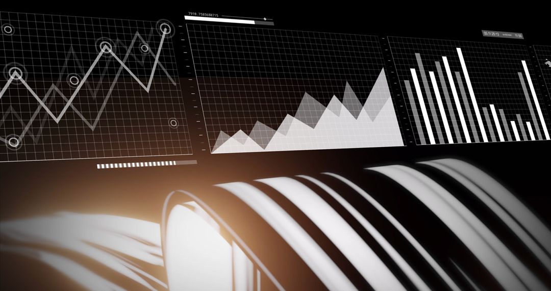 Futuristic Data Analytics and Digital Graphs Concept